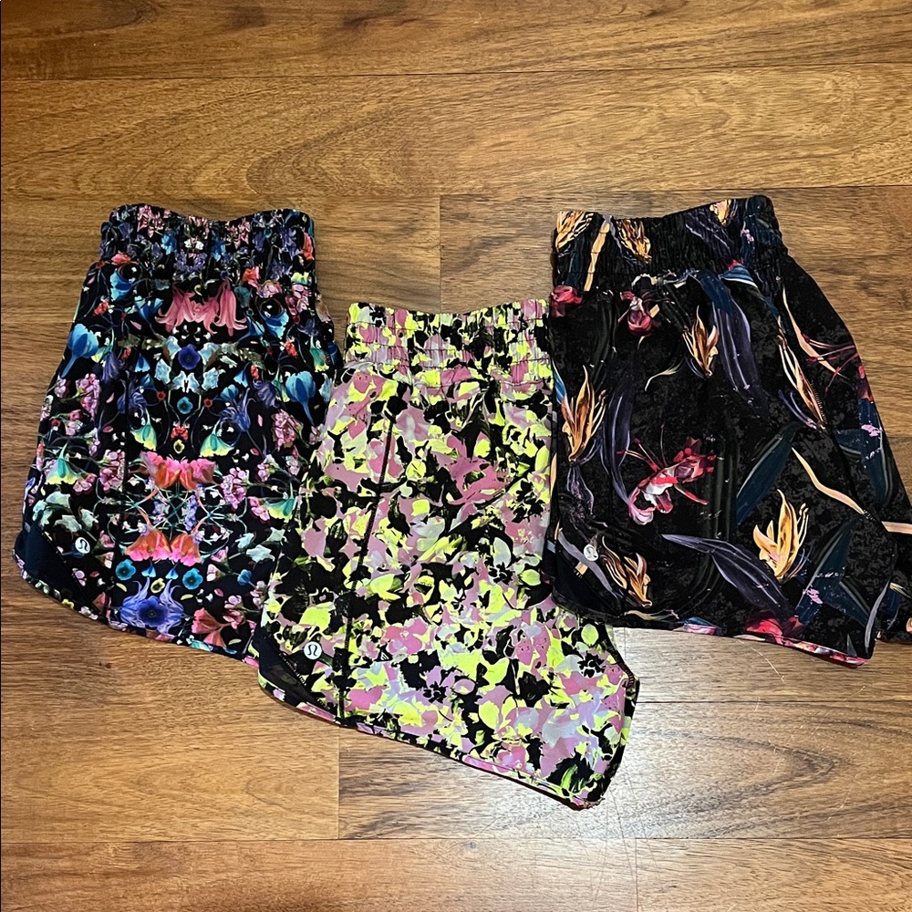 lululemon athletica Hotty Hot HR 4”Multicolor Athletic Shorts bundle size 8